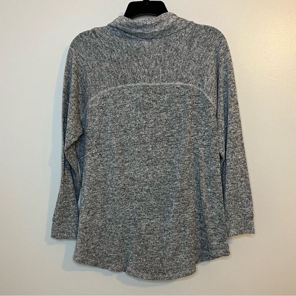 No Comment Heathered Gray Cowl Neck Sweater Top Size 1X - Picture 2 of 10